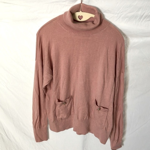 Kate Spade: Conchshell (876) Brooke Street Turtleneck Pocket Sweater- L - Picture 13 of 16